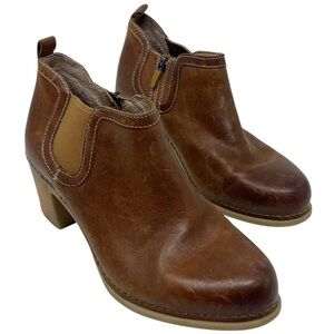 DANSKO “Harlene” Brown Leather Ankle Boots Heel Booties Women’s EU 38/US 10.5-11
